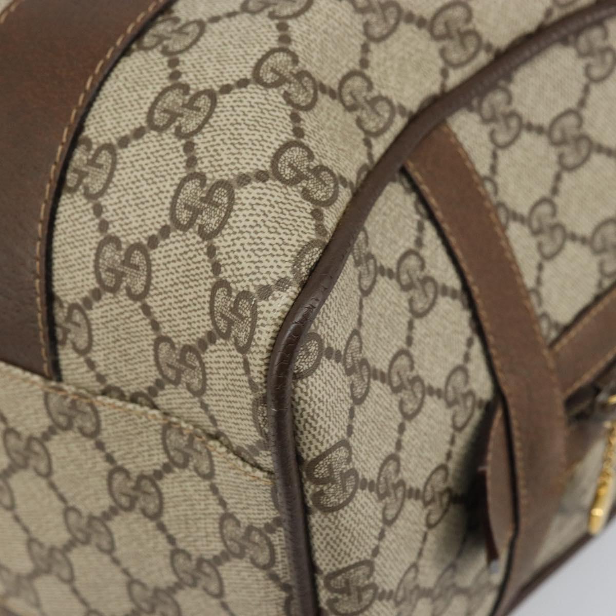 GUCCI GG Supreme Web Sherry Line Boston Bag PVC Beige 002 069 0696 Auth 162976