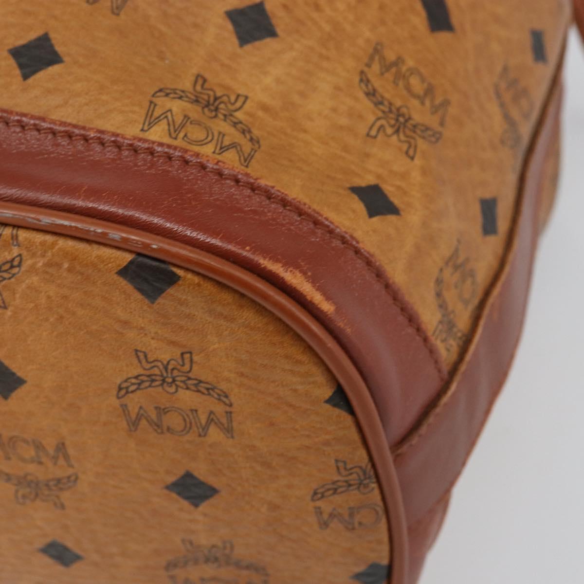 MCM Logogram Vicetos Shoulder Bag PVC Brown Gold Auth 162987