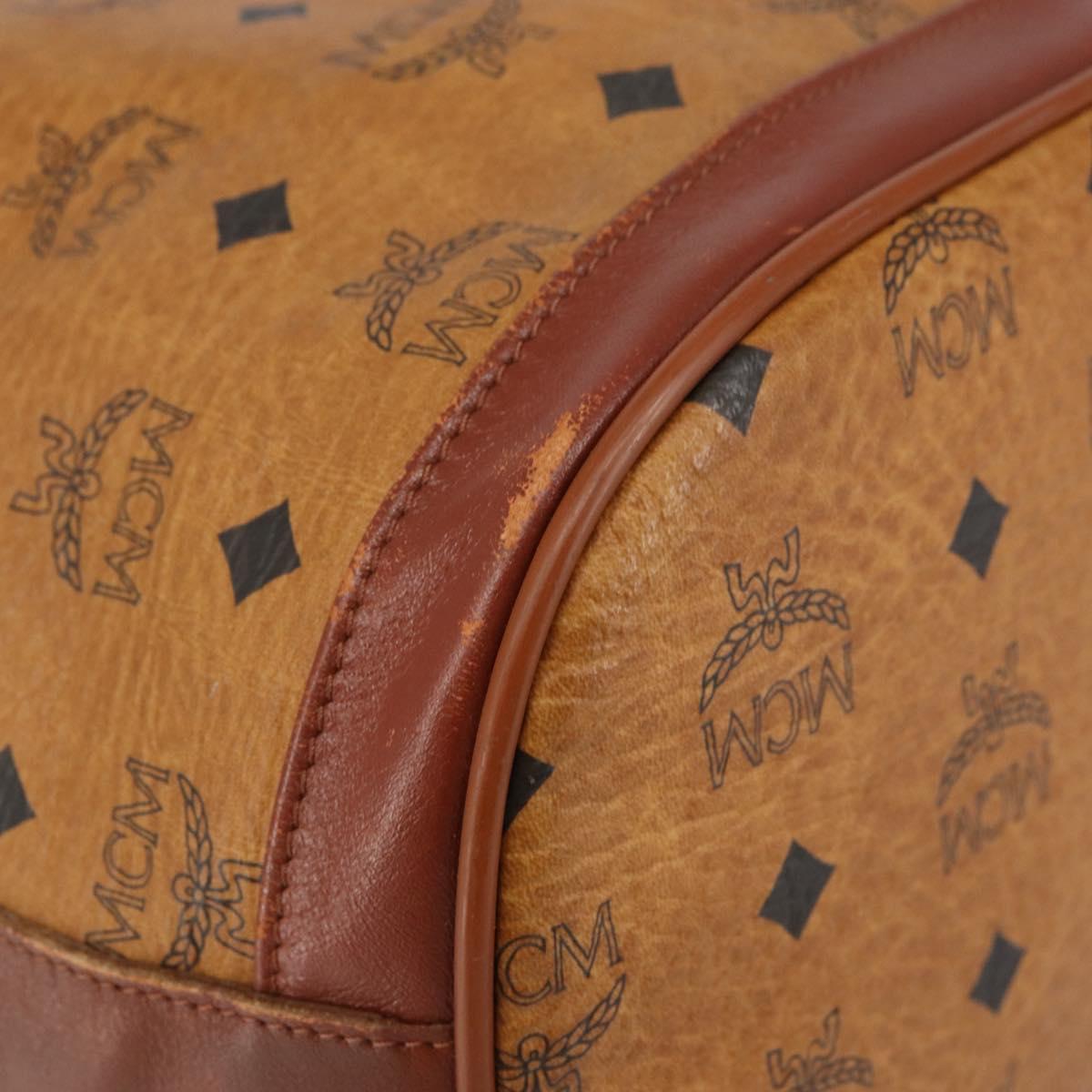 MCM Logogram Vicetos Shoulder Bag PVC Brown Gold Auth 162987