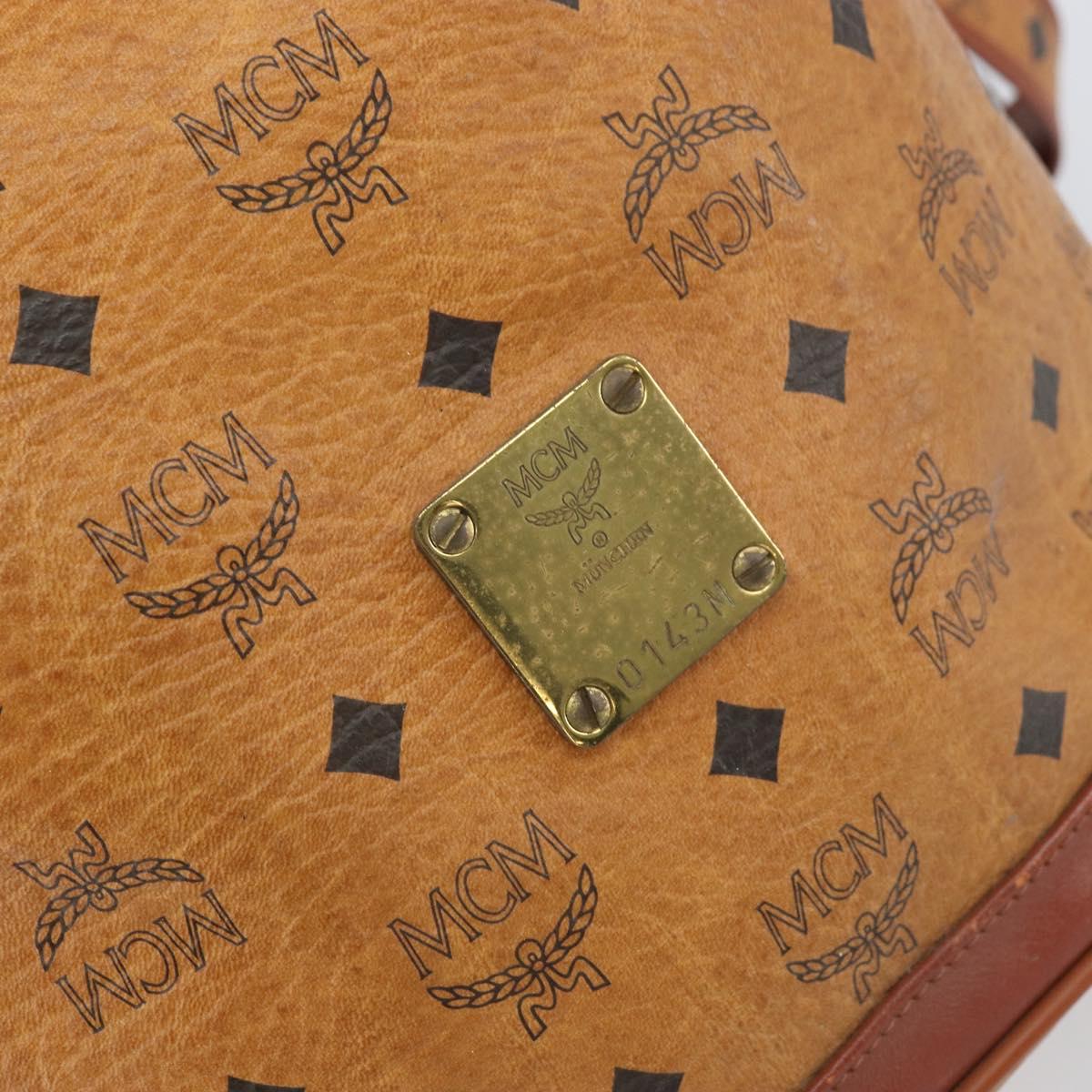 MCM Logogram Vicetos Shoulder Bag PVC Brown Gold Auth 162987