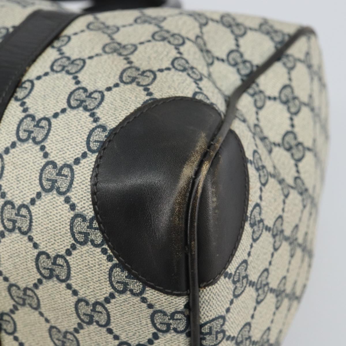 GUCCI GG Supreme Boston Bag PVC Navy Gold Auth 162988