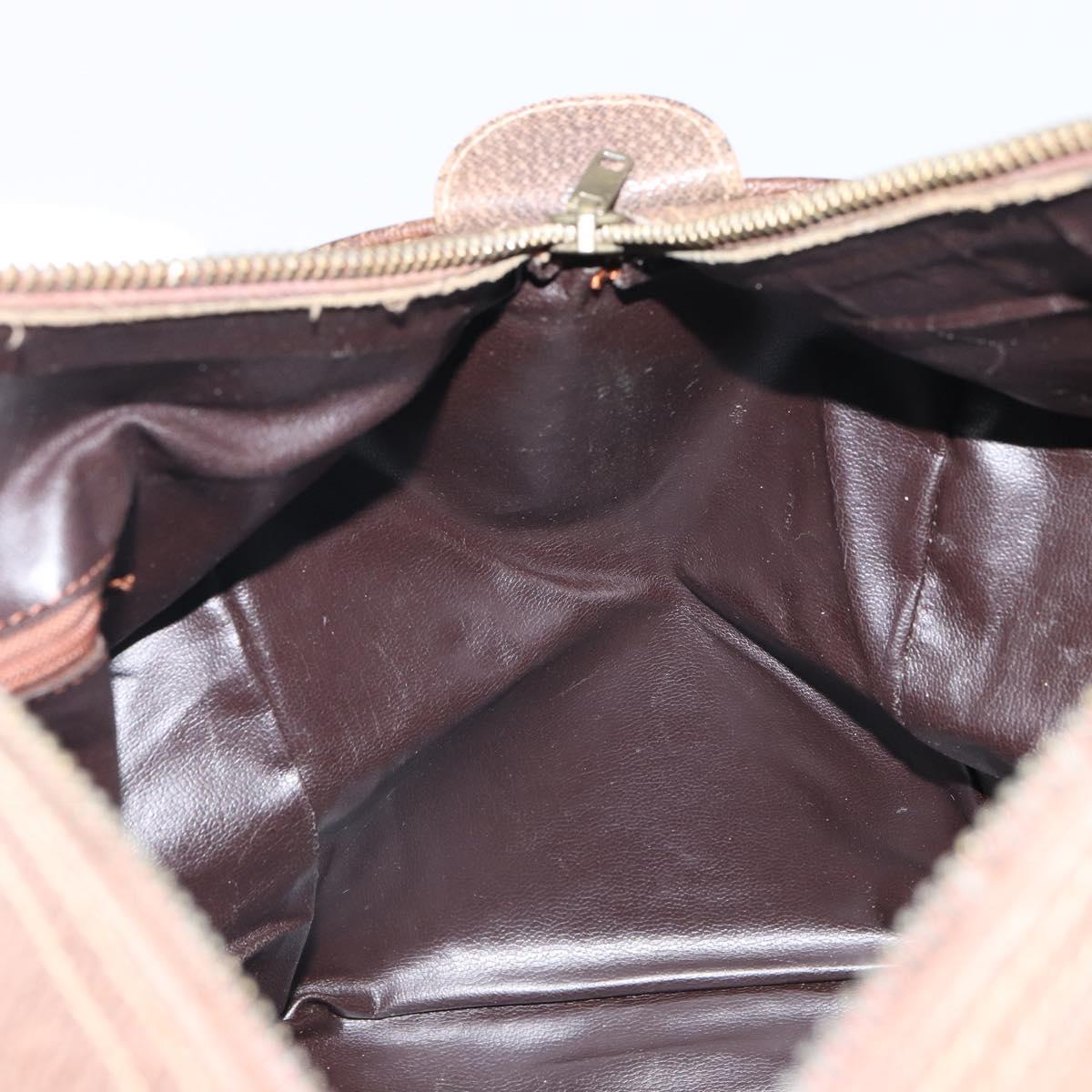 GUCCI GG Supreme Web Sherry Line Boston Bag PVC Beige Gold Auth 162989