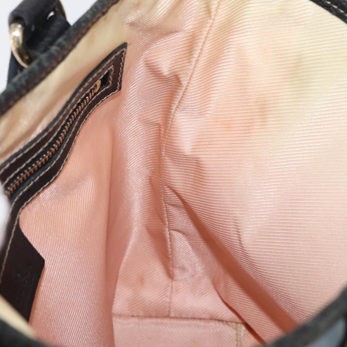 GUCCI Tote Bag Satin Black Gold 153361 Auth 162992