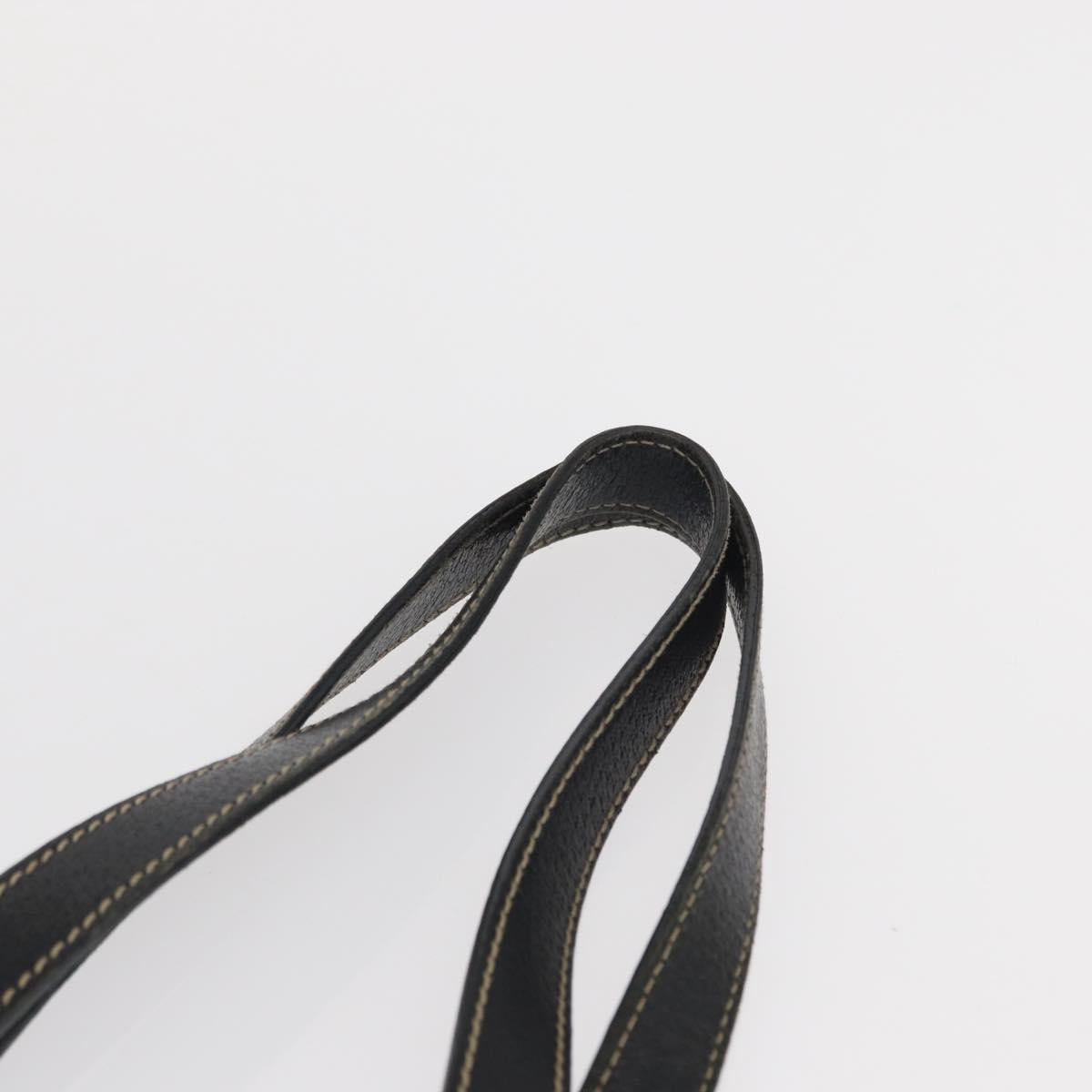 GUCCI Tote Bag Satin Black Gold 153361 Auth 162992