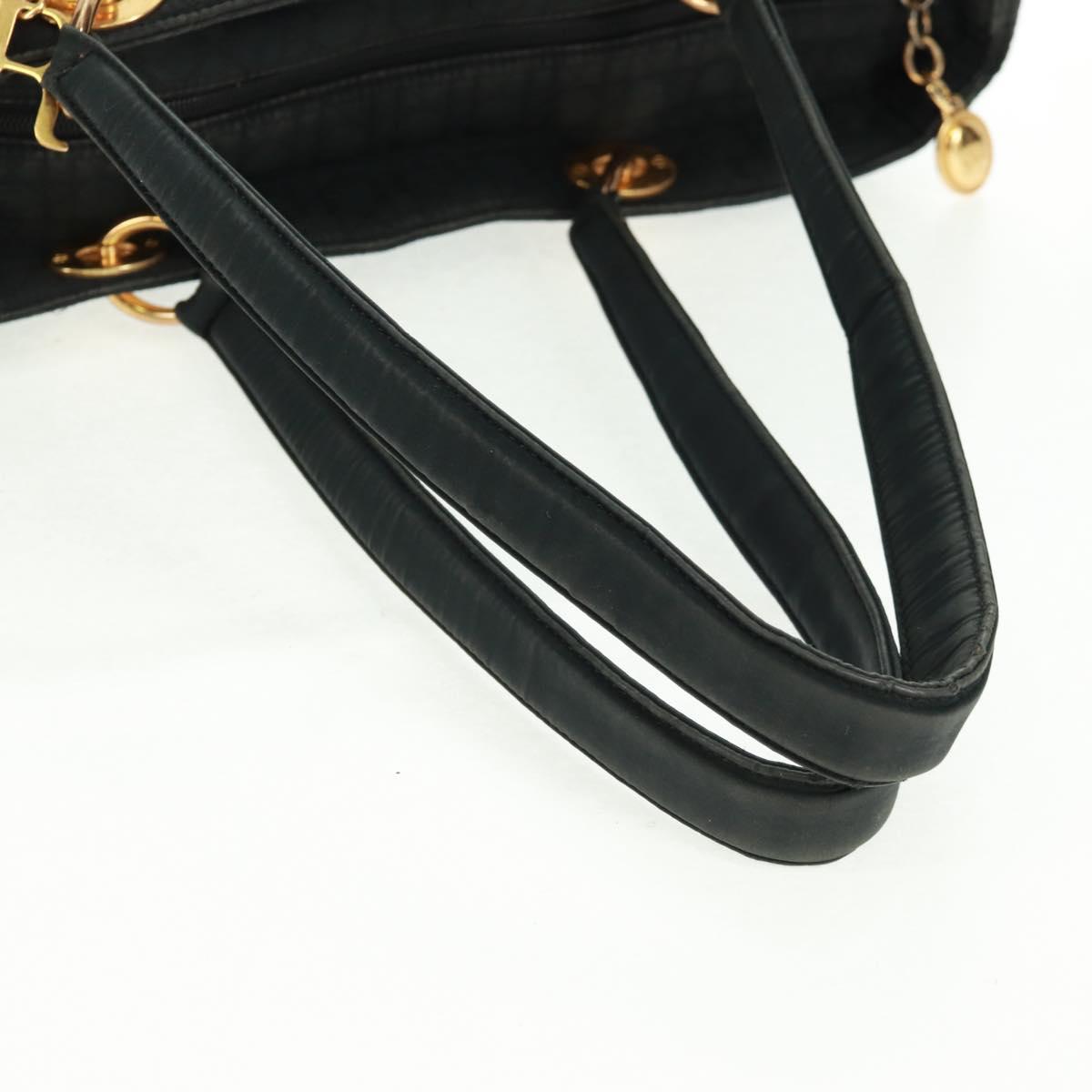 Christian Dior Lady Dior Canage Tote Bag Black Gold Auth 162997