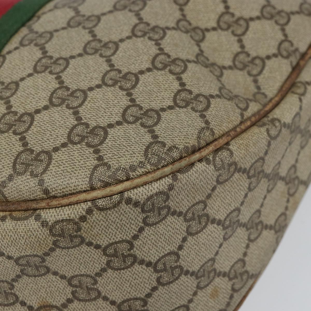 GUCCI GG Supreme Web Sherry Line Shoulder Bag PVC Beige 010 378 Auth 162998