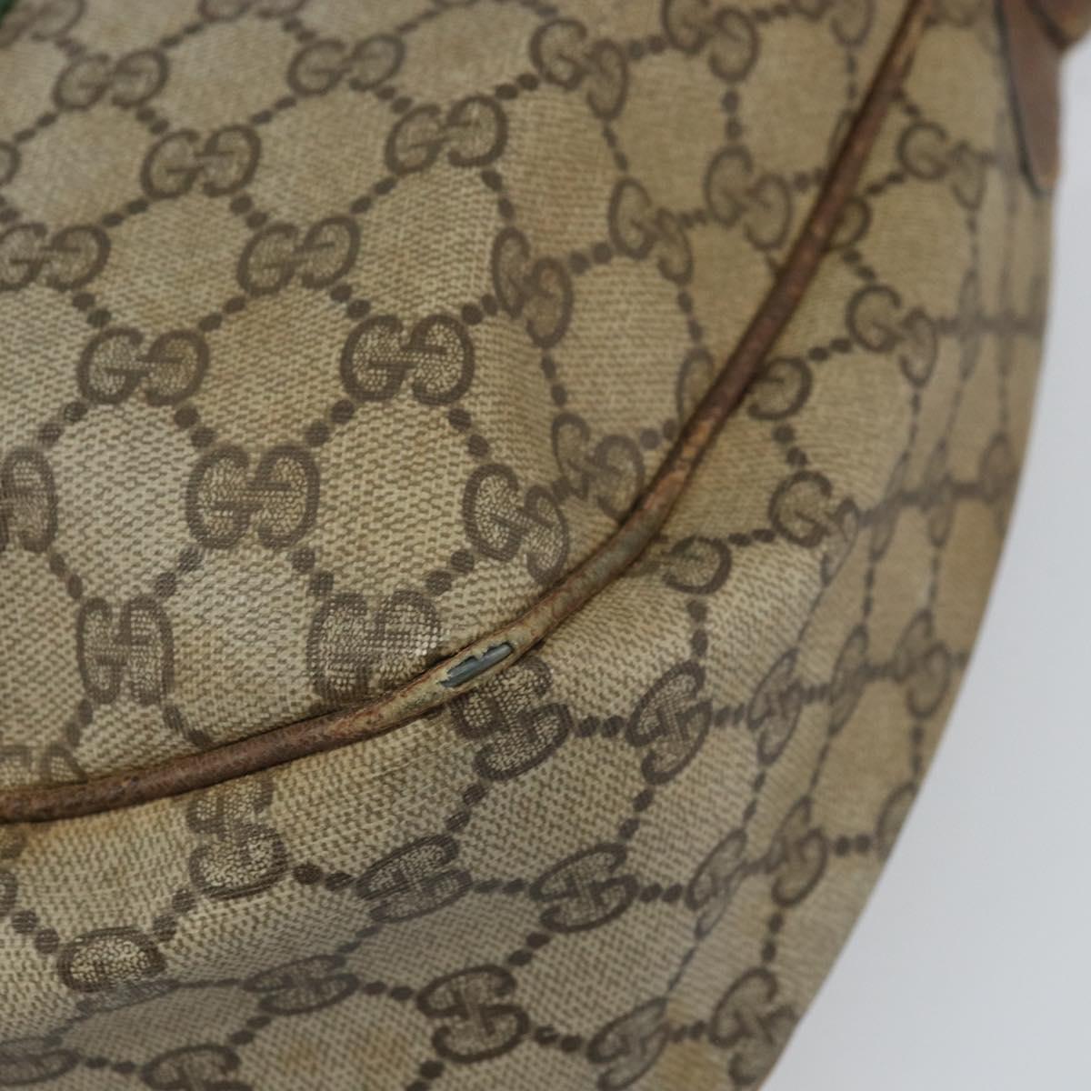 GUCCI GG Supreme Web Sherry Line Shoulder Bag PVC Beige 010 378 Auth 162998