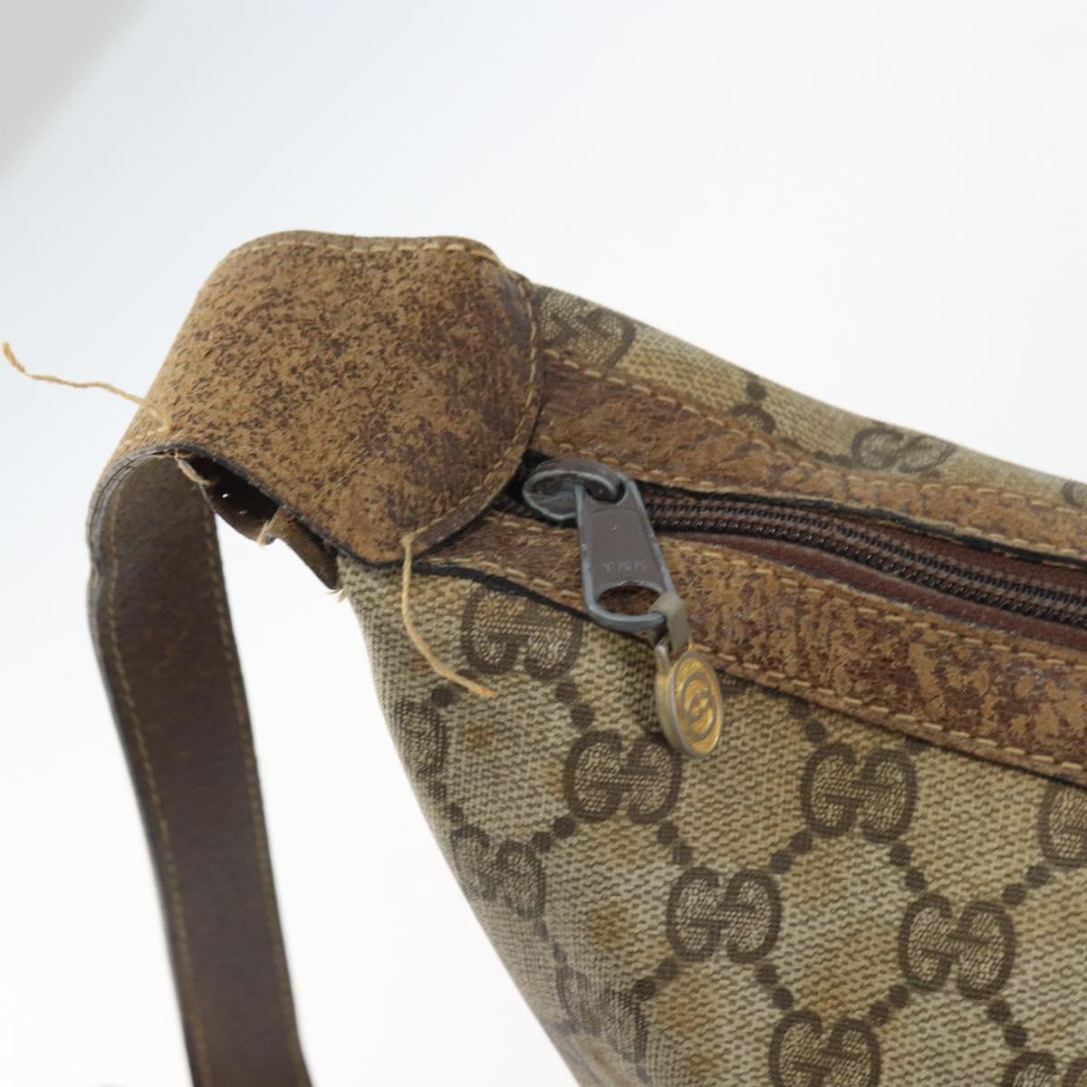 GUCCI GG Supreme Web Sherry Line Shoulder Bag PVC Beige 010 378 Auth 162998