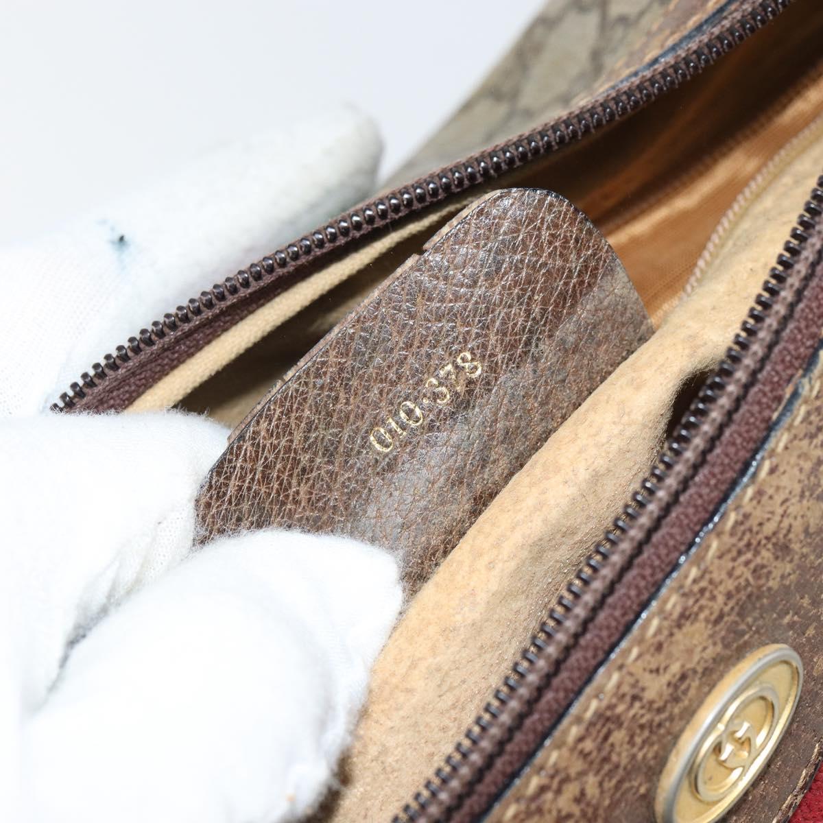 GUCCI GG Supreme Web Sherry Line Shoulder Bag PVC Beige 010 378 Auth 162998