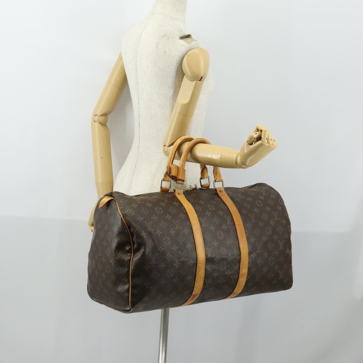 LOUIS VUITTON Monogram Keepall 50 Boston Bag M41426 LV Auth 163001