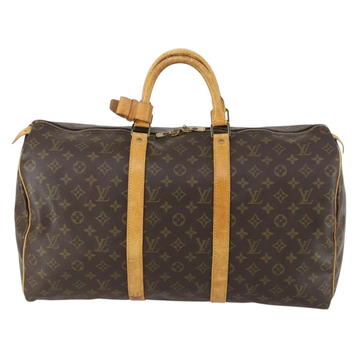 LOUIS VUITTON Monogram Keepall 50 Boston Bag M41426 LV Auth 163001