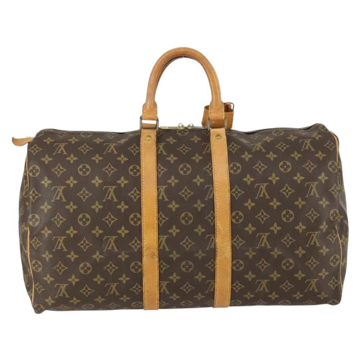 LOUIS VUITTON Monogram Keepall 50 Boston Bag M41426 LV Auth 163003
