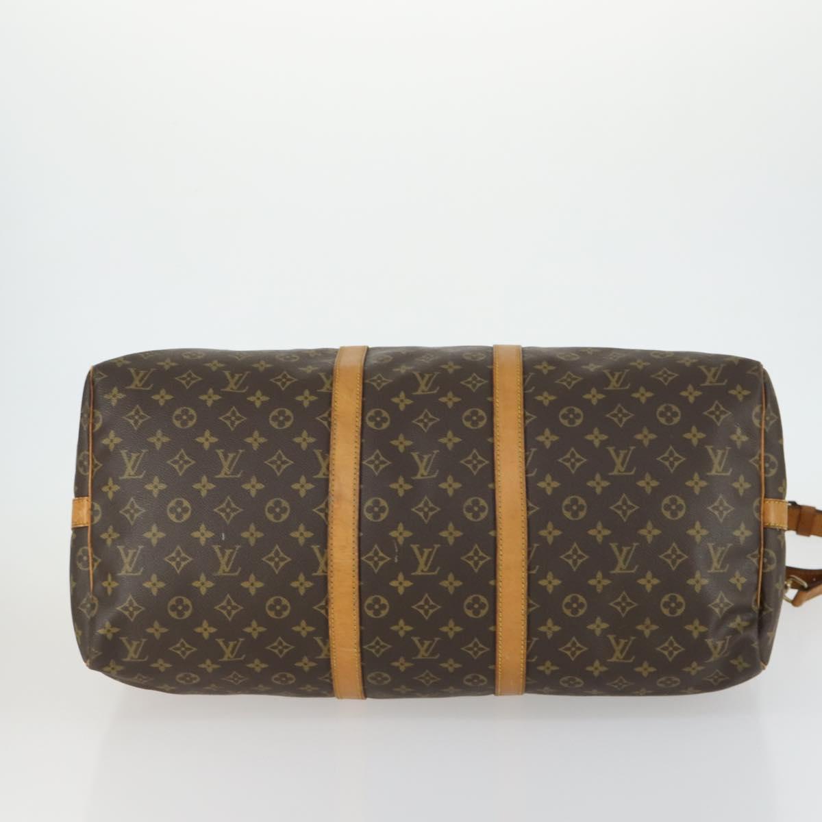 LOUIS VUITTON Monogram Keepall Bandouliere 55 Boston Bag M41414 LV Auth 163004