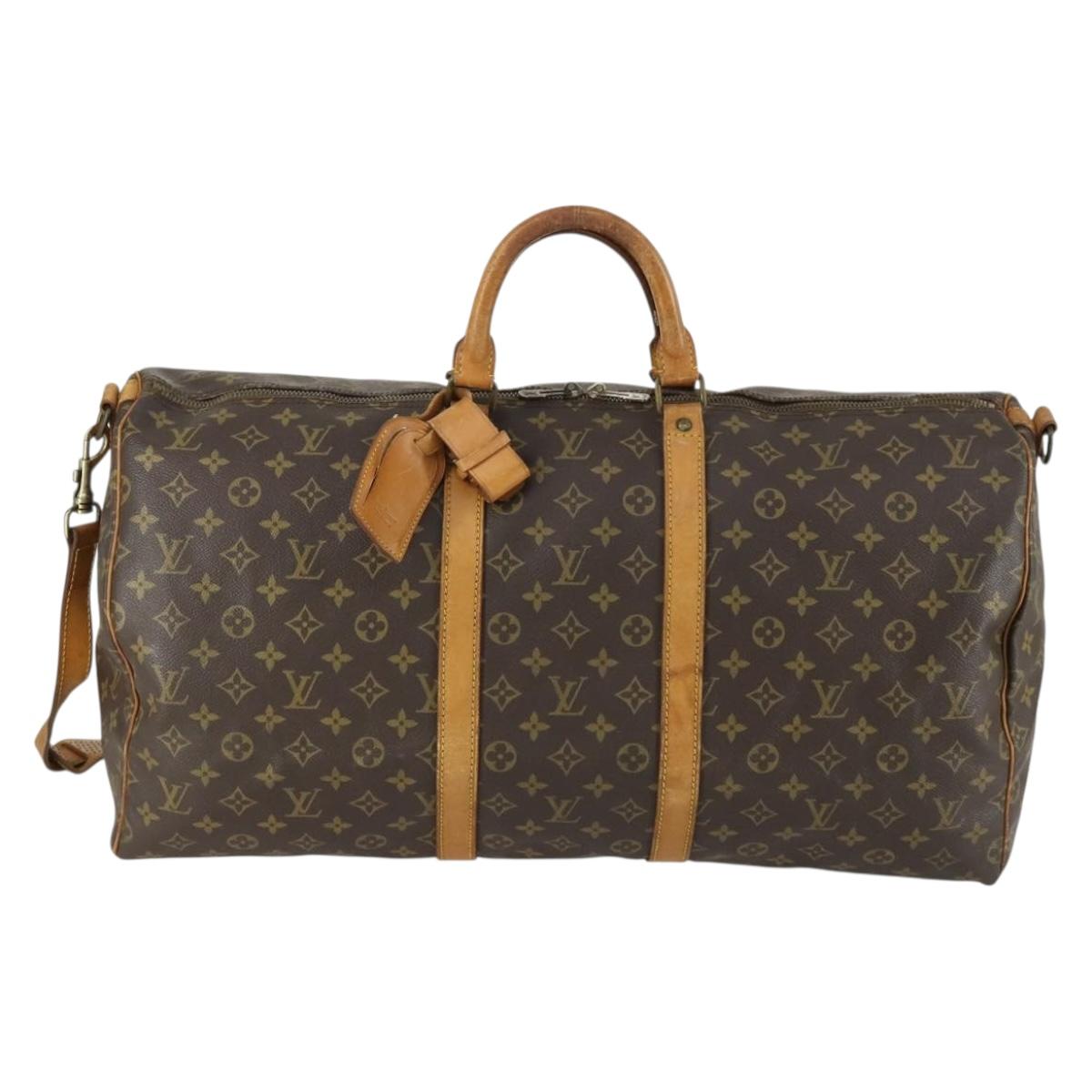 LOUIS VUITTON Monogram Keepall Bandouliere 55 Boston Bag M41414 LV Auth 163004