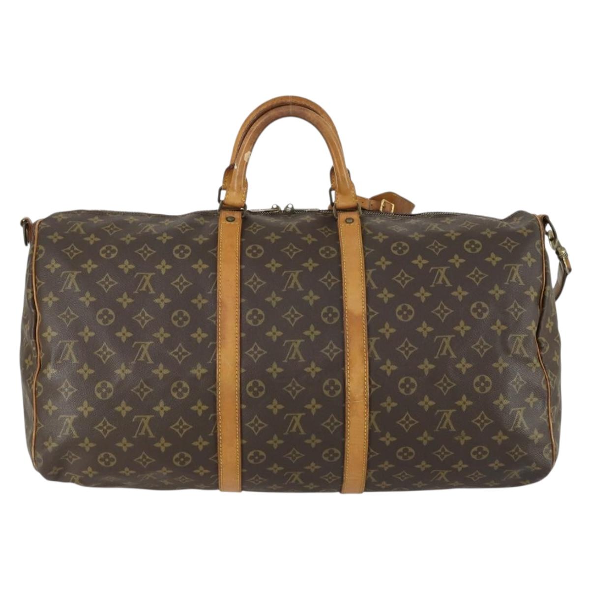 LOUIS VUITTON Monogram Keepall Bandouliere 55 Boston Bag M41414 LV Auth 163004