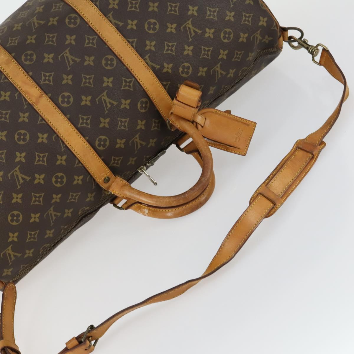 LOUIS VUITTON Monogram Keepall Bandouliere 55 Boston Bag M41414 LV Auth 163004