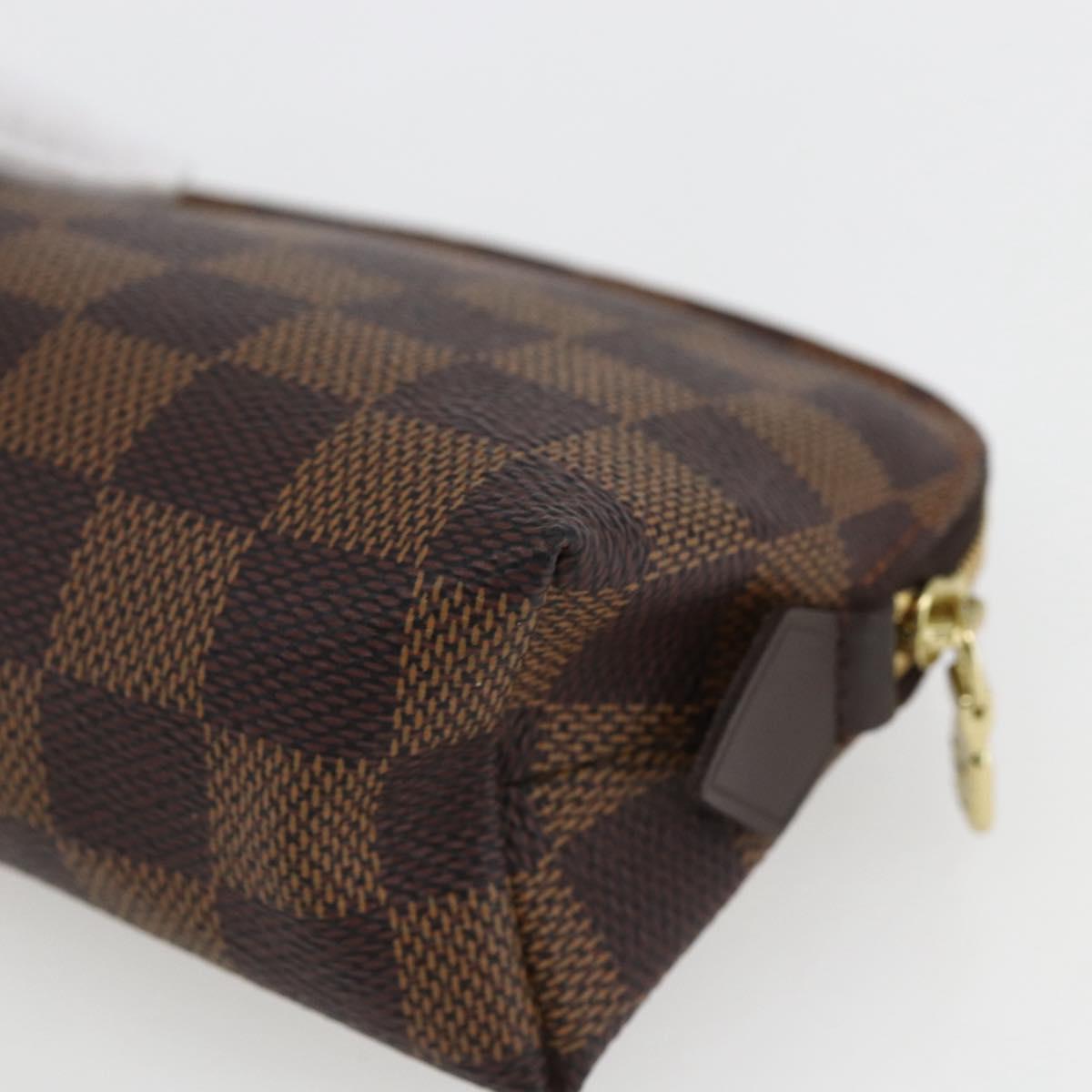 LOUIS VUITTON Damier Ebene Pochette Cosmetic PM Pouch N47516 LV Auth 163008