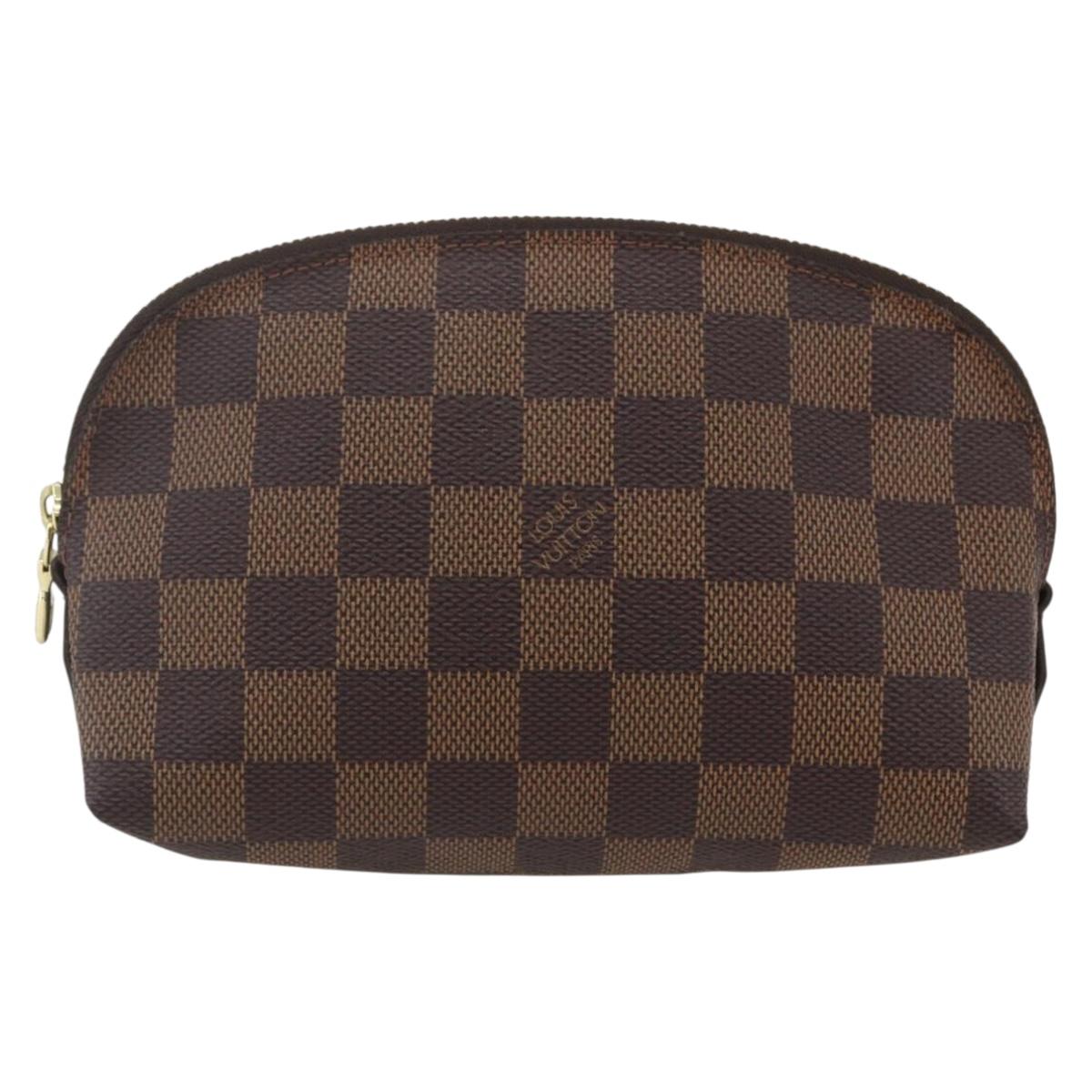 LOUIS VUITTON Damier Ebene Pochette Cosmetic PM Pouch N47516 LV Auth 163008