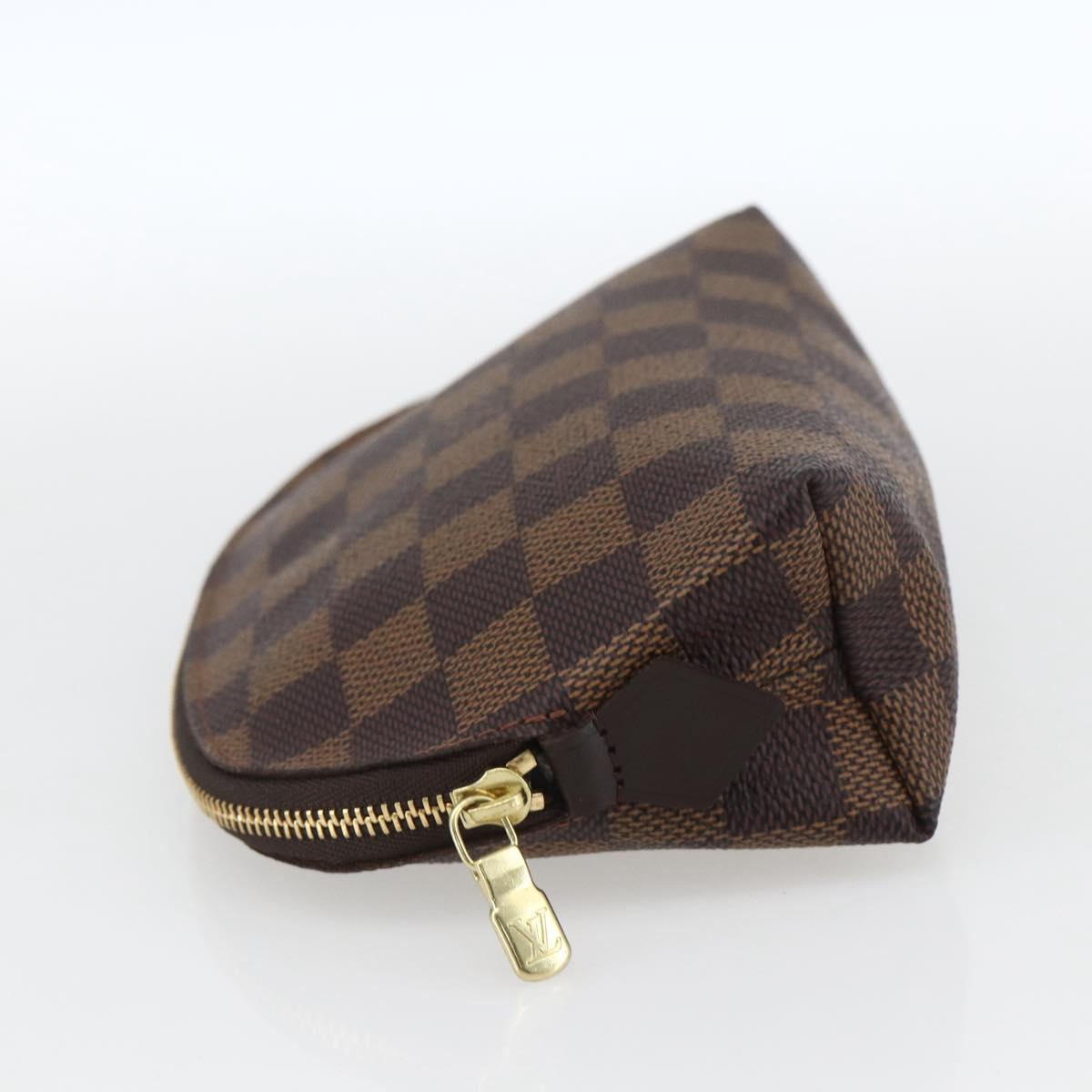 LOUIS VUITTON Damier Ebene Pochette Cosmetic PM Pouch N47516 LV Auth 163008