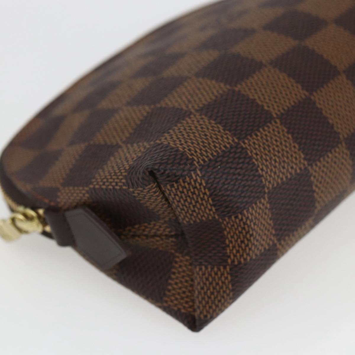 LOUIS VUITTON Damier Ebene Pochette Cosmetic PM Pouch N47516 LV Auth 163008