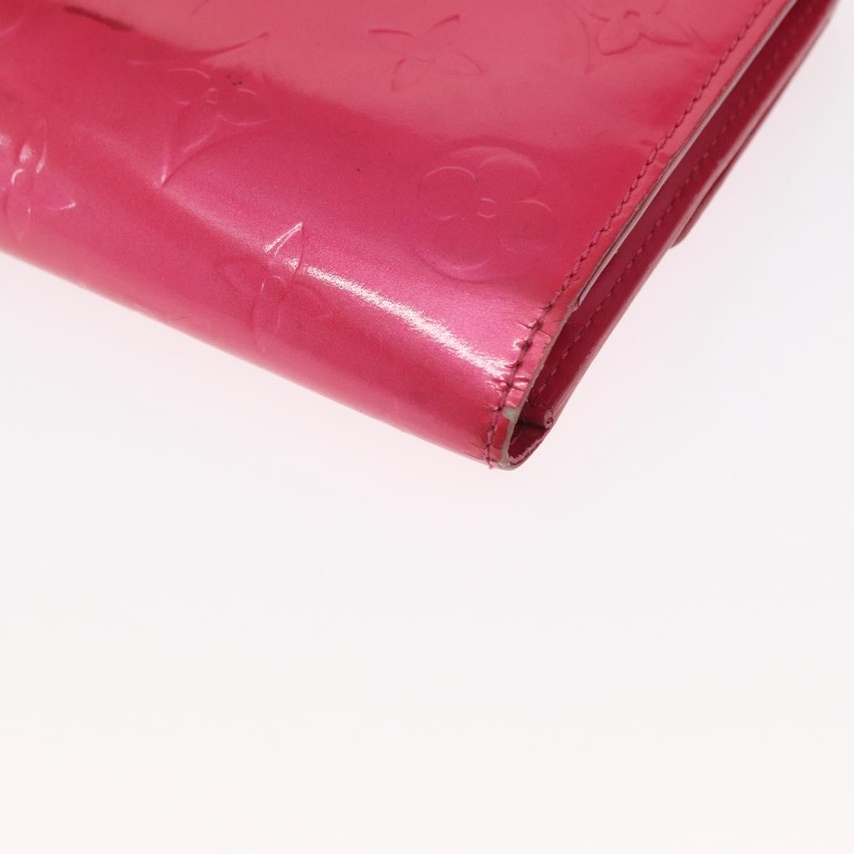 LOUIS VUITTON Vernis Porte Tresol International Wallet Pink M91246 Auth 163013