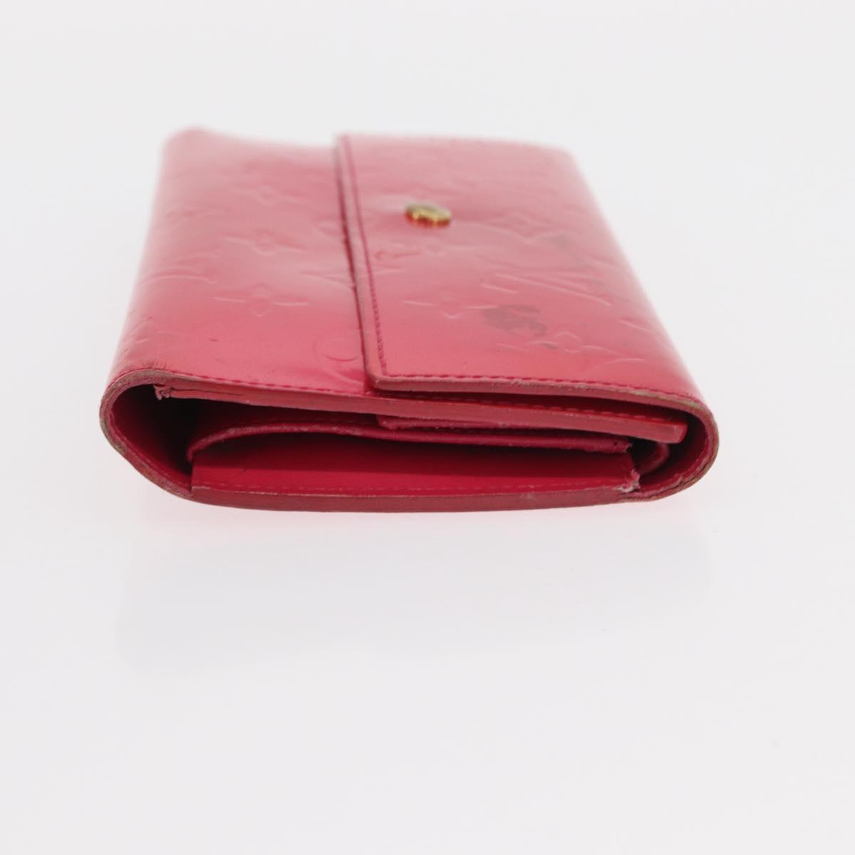 LOUIS VUITTON Vernis Porte Tresol International Wallet Pink M91246 Auth 163013