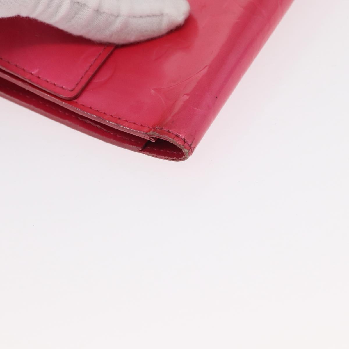 LOUIS VUITTON Vernis Porte Tresol International Wallet Pink M91246 Auth 163013
