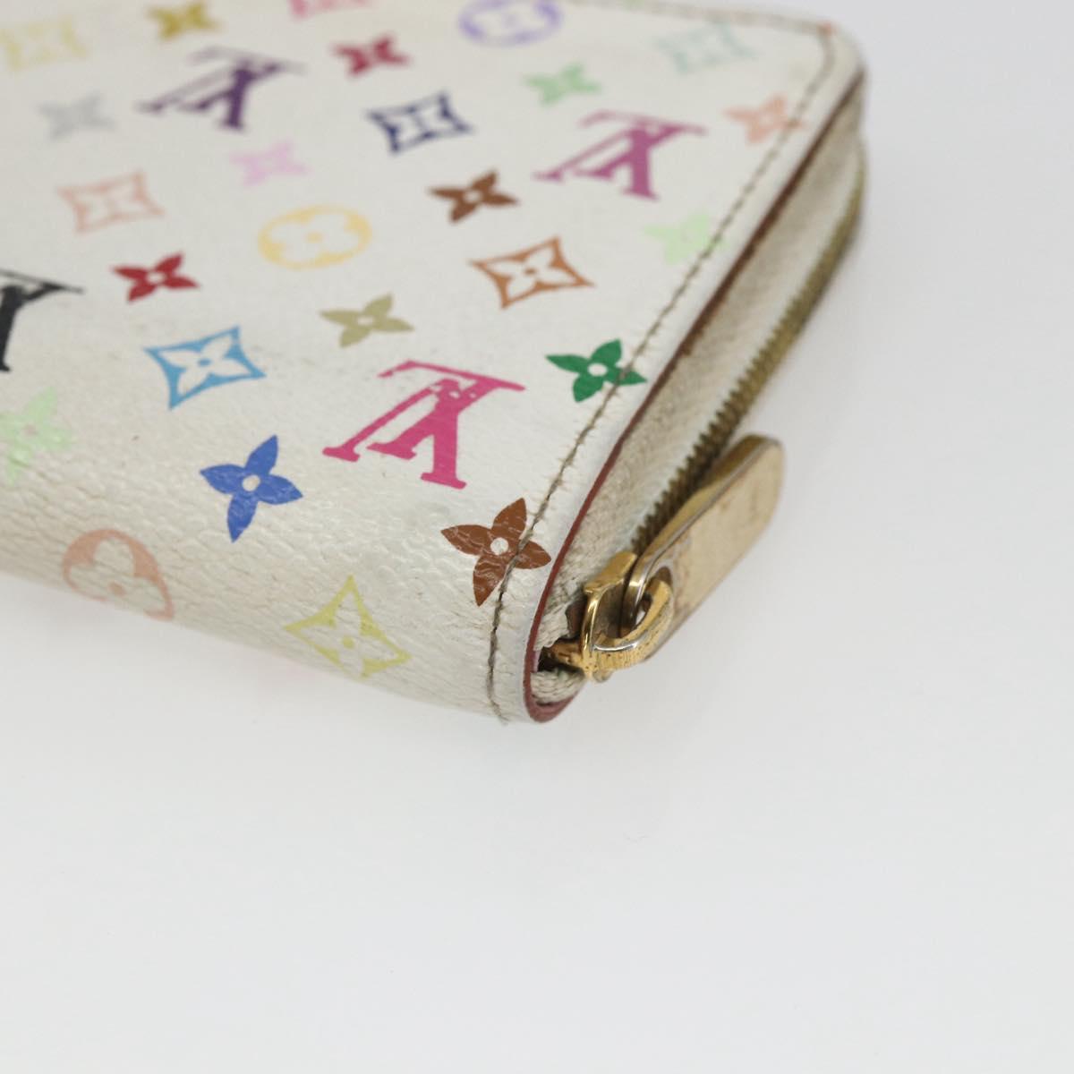 LOUIS VUITTON Monogram Multicolor Zippy Coin Purse White M93741 LV Auth 163014