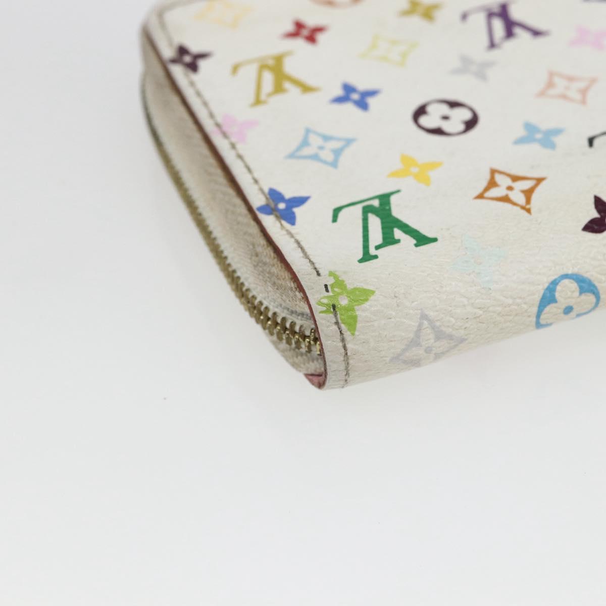 LOUIS VUITTON Monogram Multicolor Zippy Coin Purse White M93741 LV Auth 163014