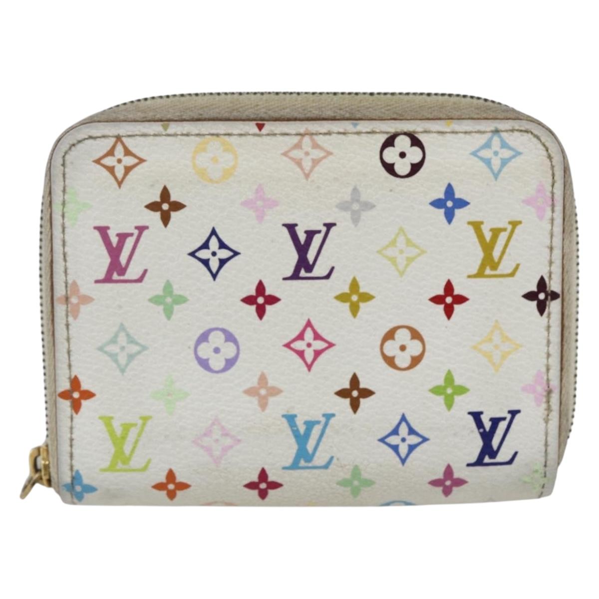 LOUIS VUITTON Monogram Multicolor Zippy Coin Purse White M93741 LV Auth 163014