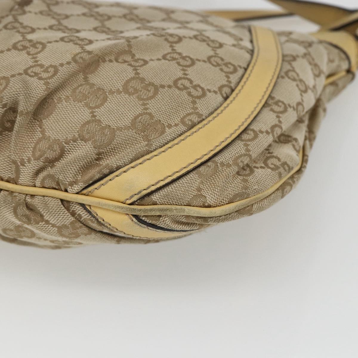 GUCCI GG Canvas Abbey Shoulder Bag Beige Gold 203257 Auth 163025