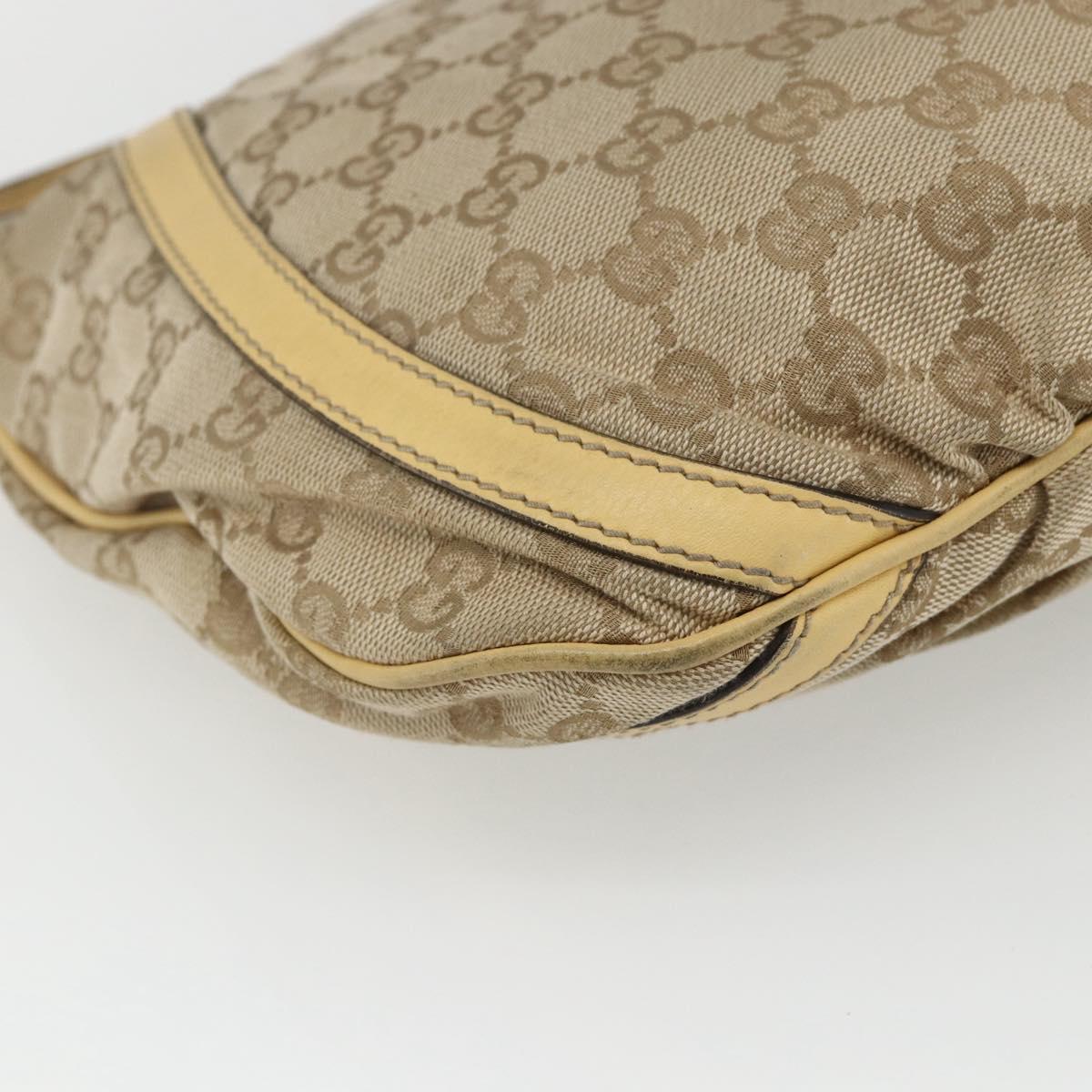 GUCCI GG Canvas Abbey Shoulder Bag Beige Gold 203257 Auth 163025
