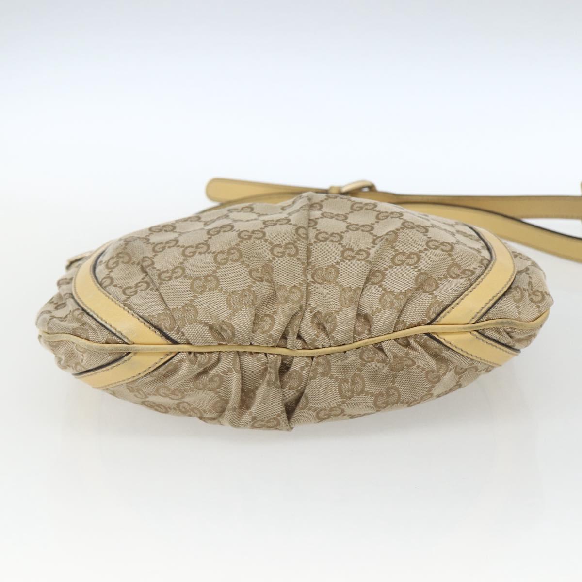 GUCCI GG Canvas Abbey Shoulder Bag Beige Gold 203257 Auth 163025