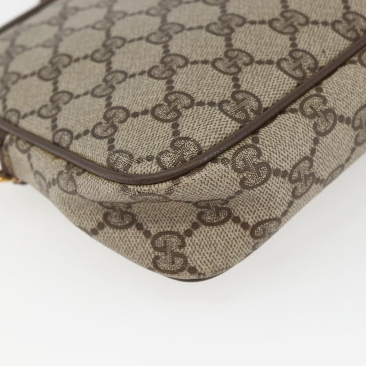 GUCCI GG Supreme Shoulder Bag PVC Beige Gold 89 02 068 Auth 163026