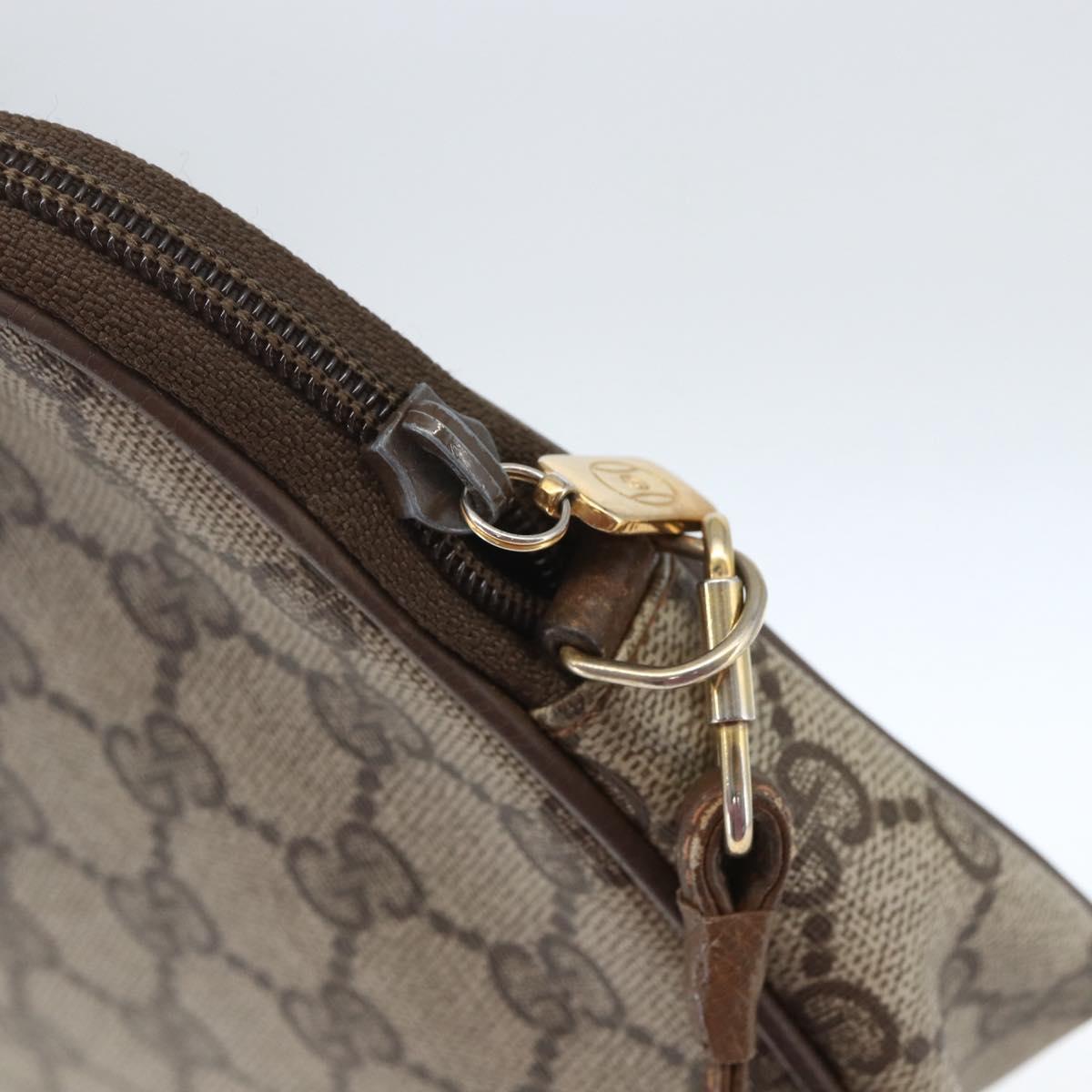 GUCCI GG Supreme Shoulder Bag PVC Beige Gold 89 02 068 Auth 163026