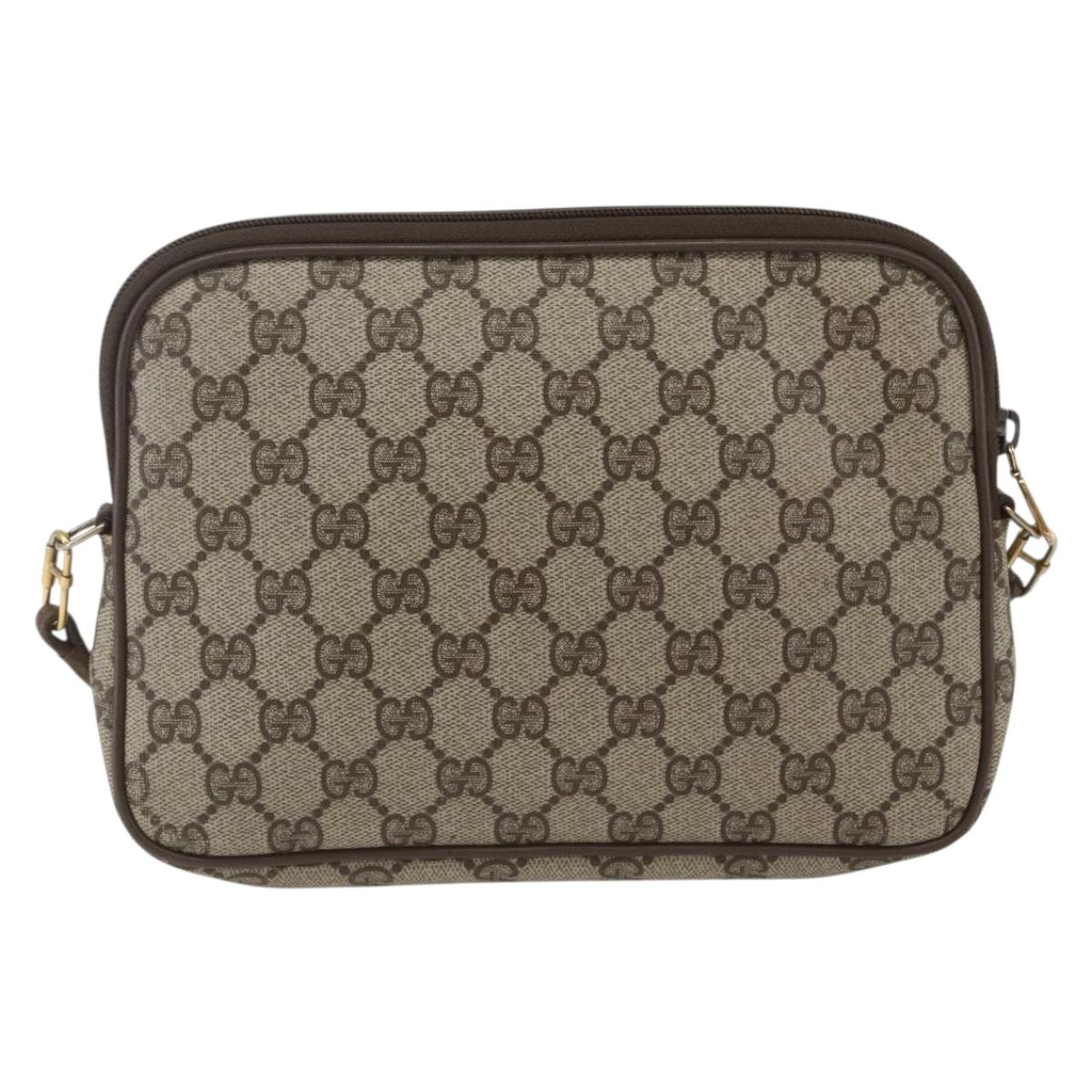 GUCCI GG Supreme Shoulder Bag PVC Beige Gold 89 02 068 Auth 163026