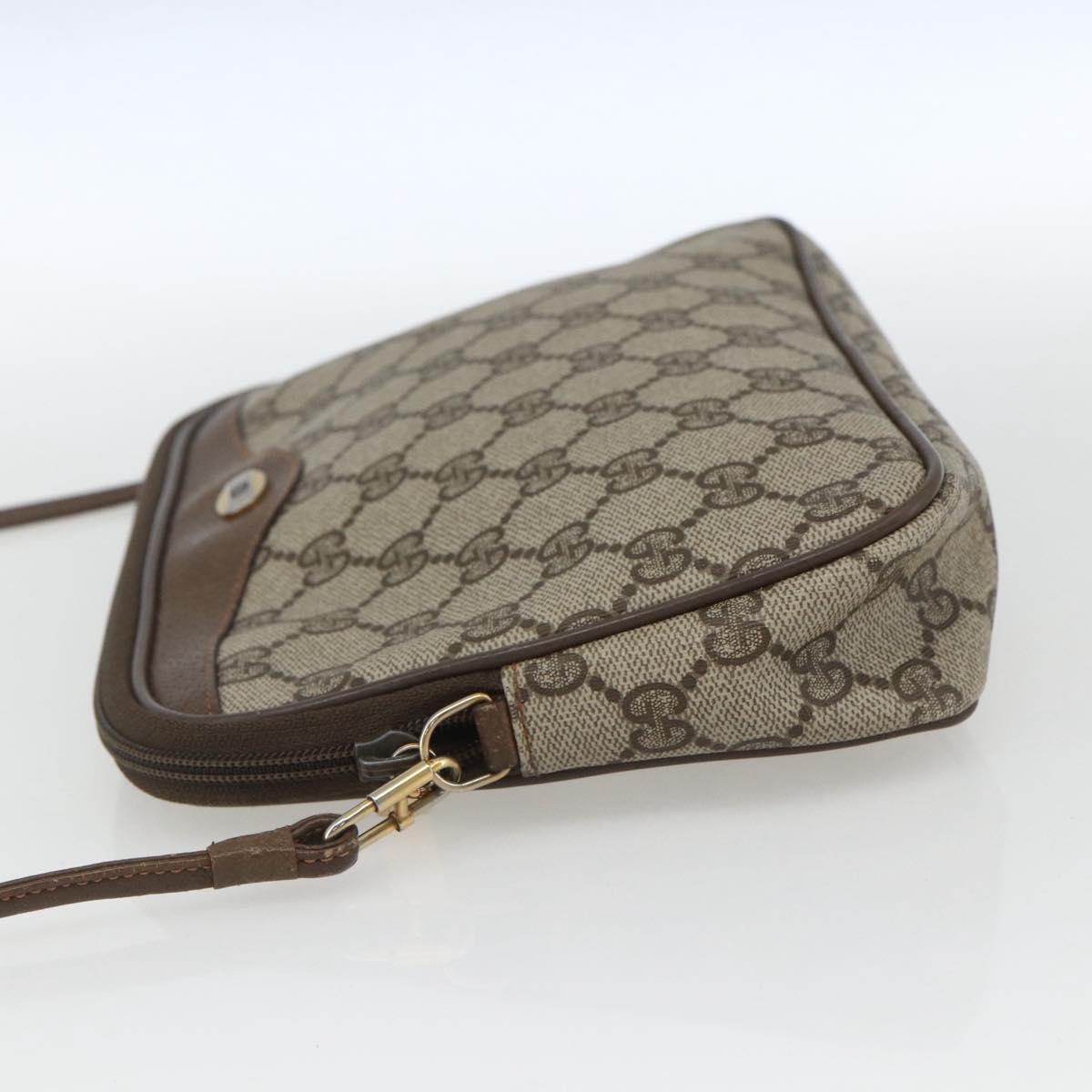 GUCCI GG Supreme Shoulder Bag PVC Beige Gold 89 02 068 Auth 163026