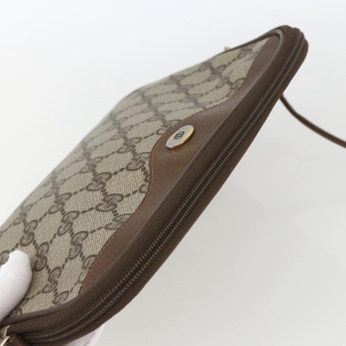 GUCCI GG Supreme Shoulder Bag PVC Beige Gold 89 02 068 Auth 163026