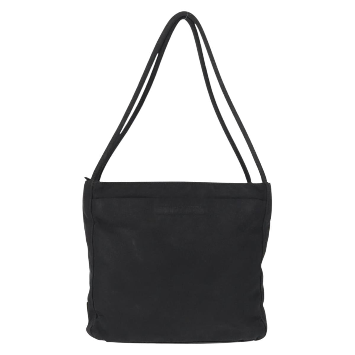 PRADA Shoulder Bag Nylon Black Silver Auth 163038