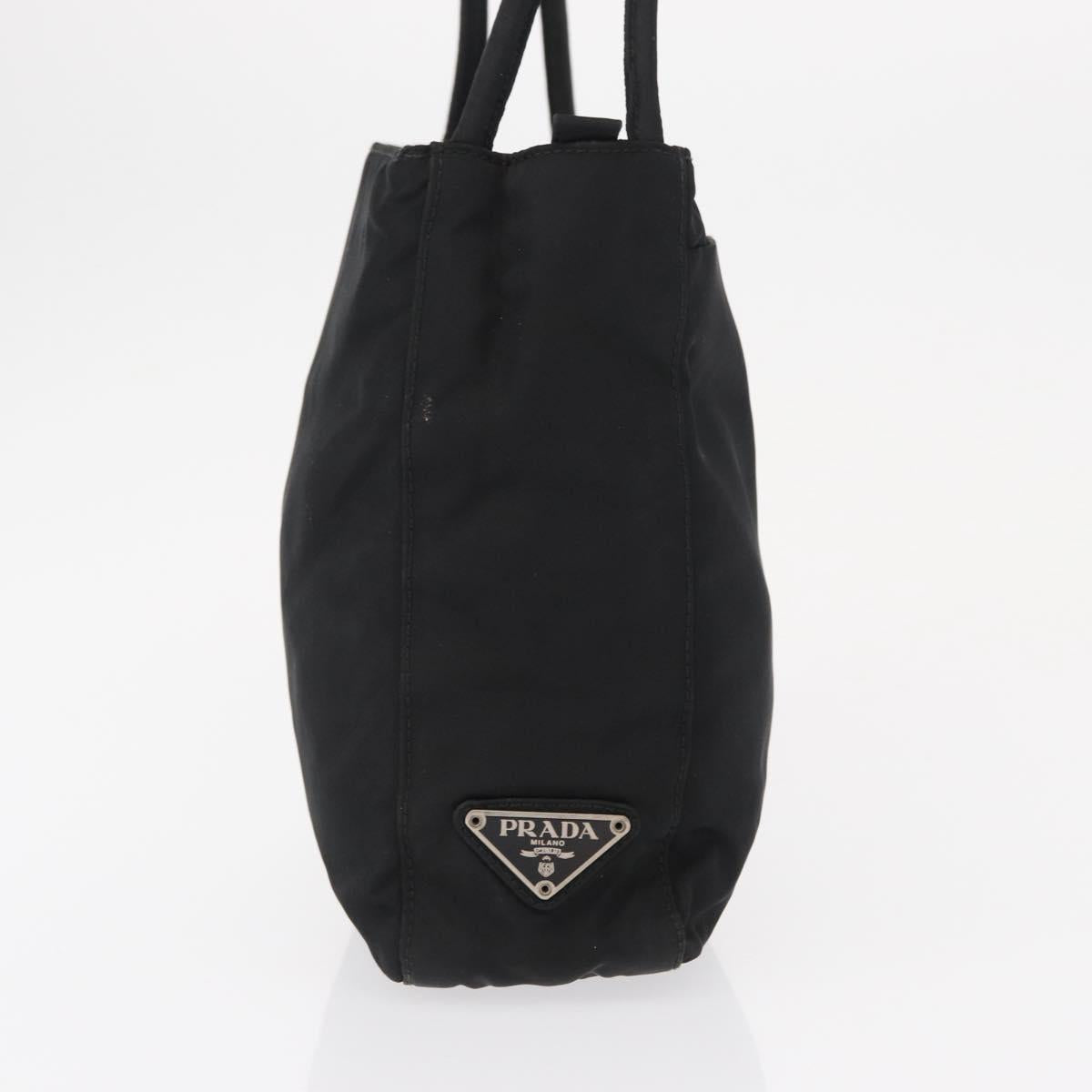 PRADA Shoulder Bag Nylon Black Silver Auth 163038