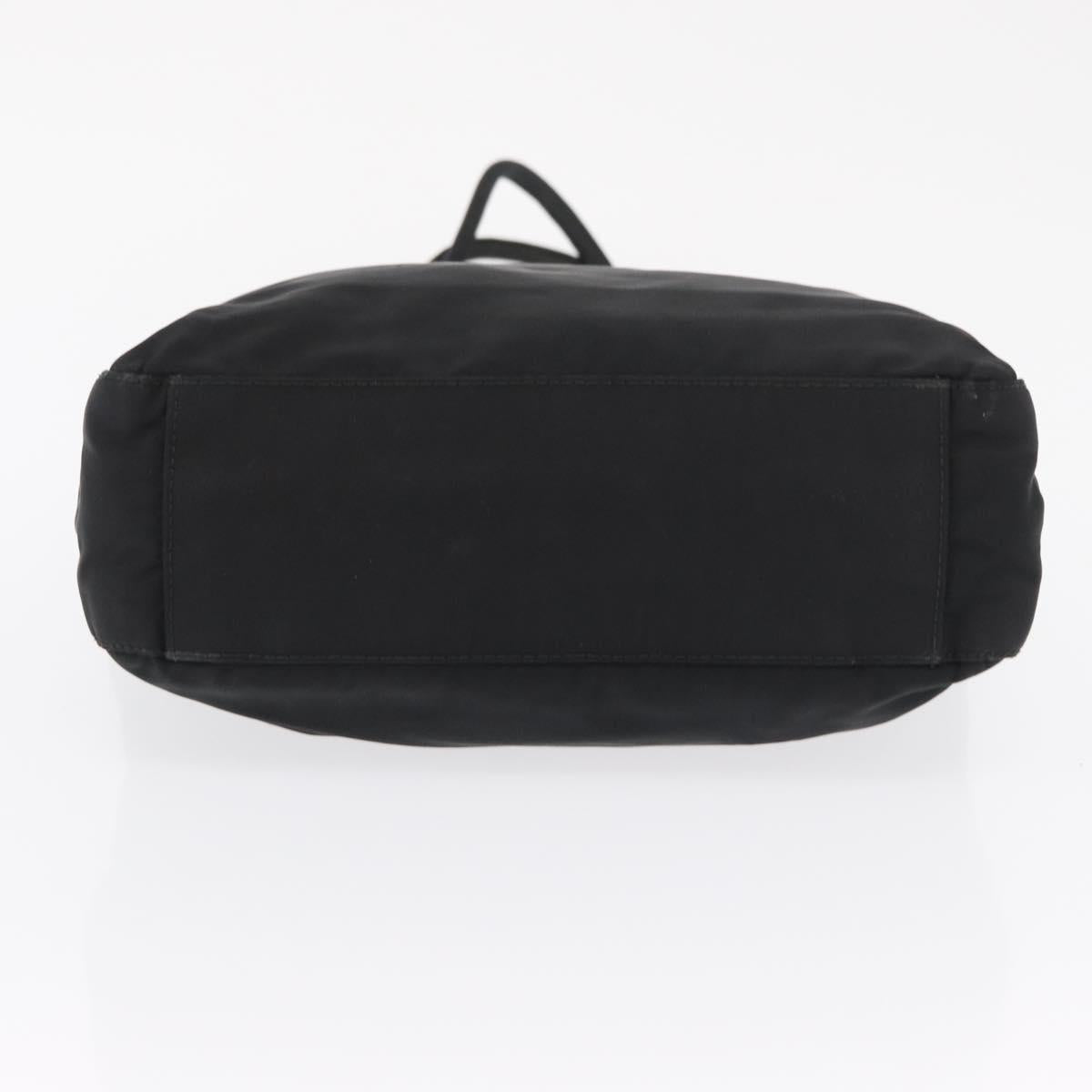 PRADA Shoulder Bag Nylon Black Silver Auth 163038