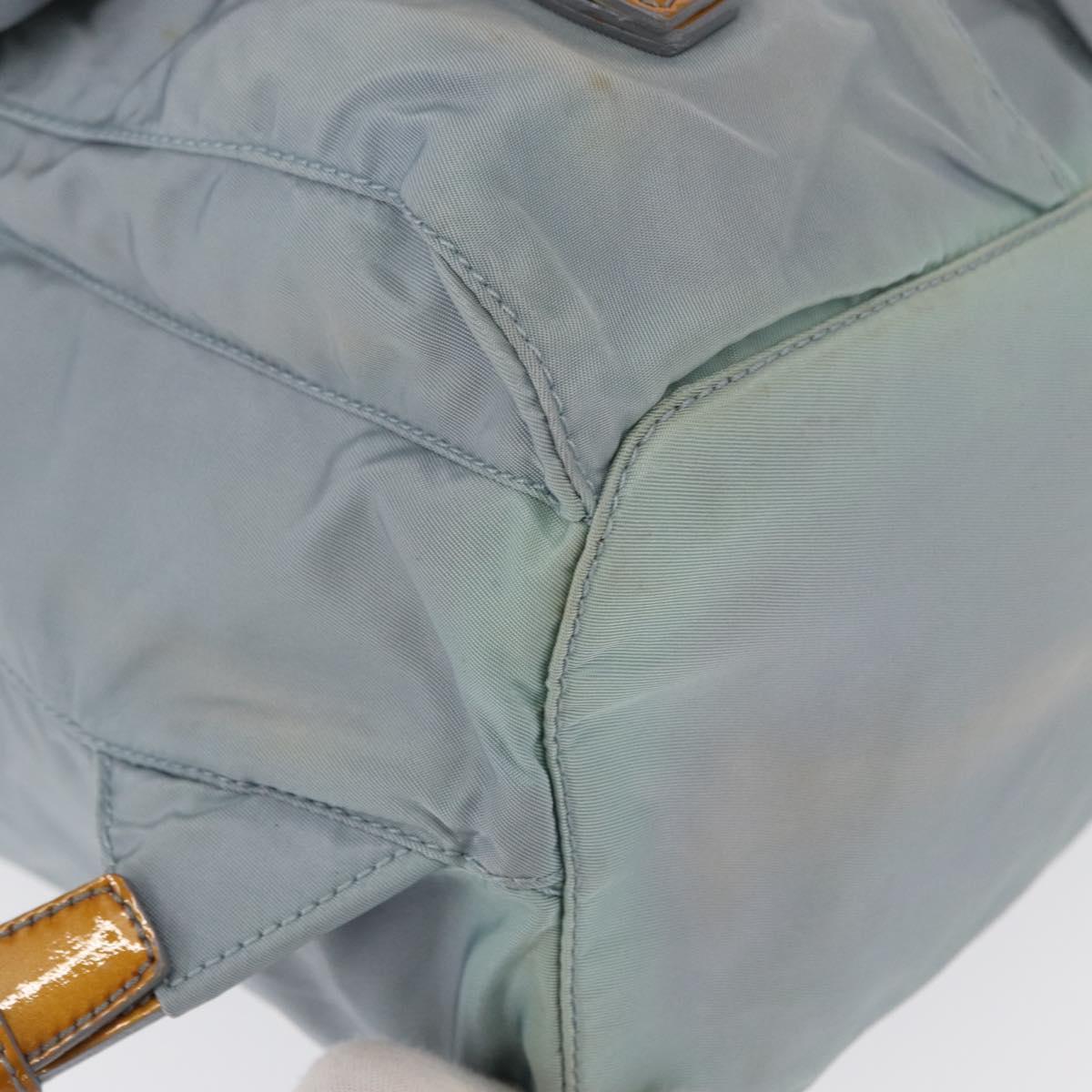 PRADA Backpack Nylon Light Blue Silver Auth 163044