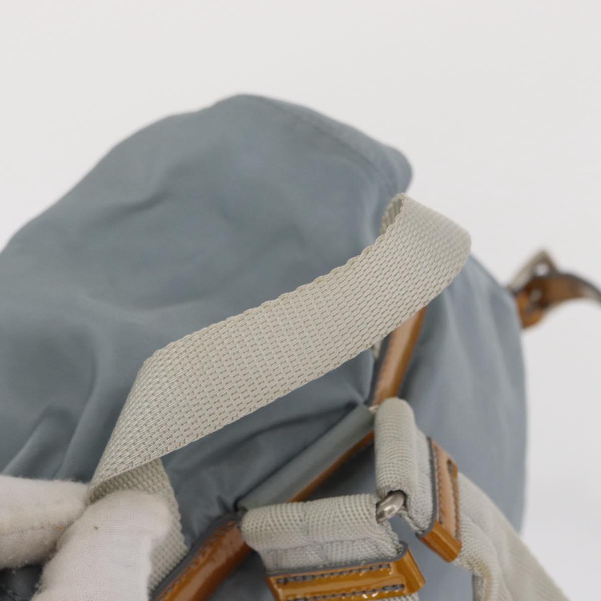 PRADA Backpack Nylon Light Blue Silver Auth 163044