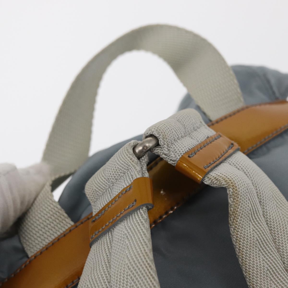 PRADA Backpack Nylon Light Blue Silver Auth 163044