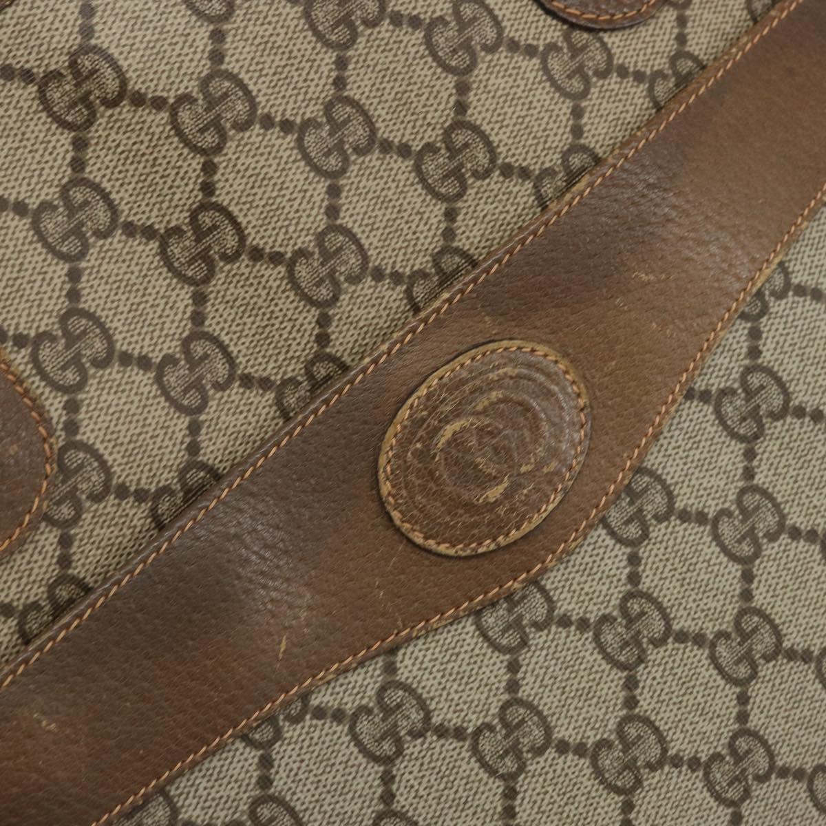 GUCCI GG Supreme Web Sherry Line Tote Bag PVC Beige Red 89 02 997 Auth 163056