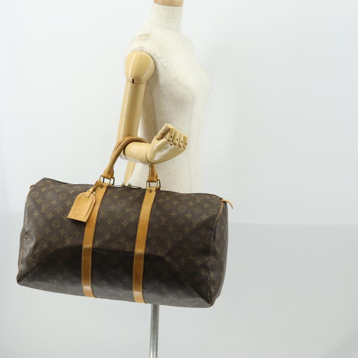 LOUIS VUITTON Monogram Keepall 50 Boston Bag M41426 LV Auth 163059