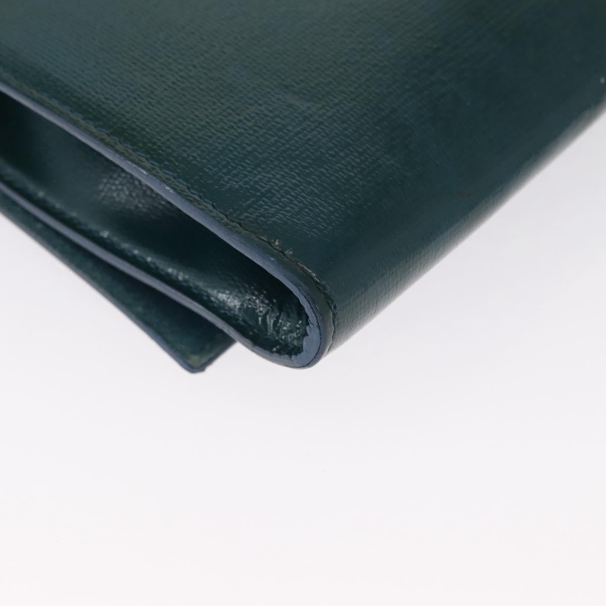 SAINT LAURENT Y Line Clutch Bag Patent leather Green Gold Auth 163062