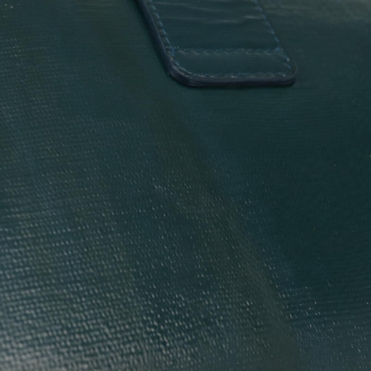 SAINT LAURENT Y Line Clutch Bag Patent leather Green Gold Auth 163062