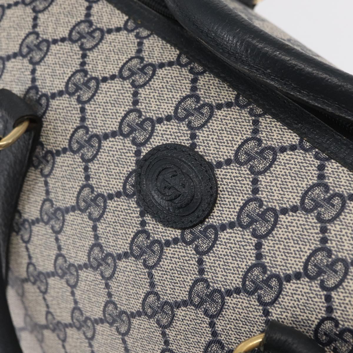 GUCCI GG Supreme Boston Bag PVC Navy Gold 002 39 6842 Auth 163068