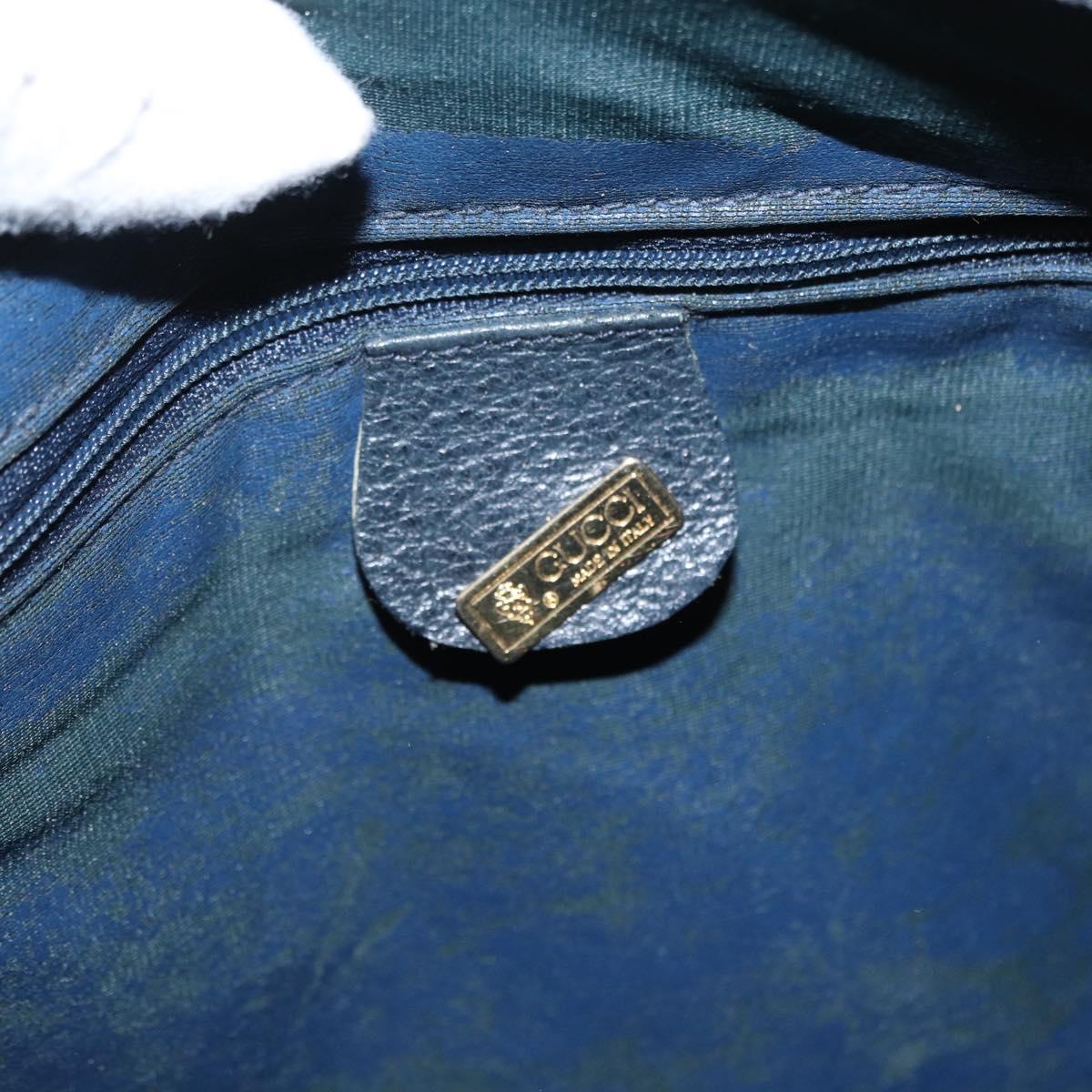 GUCCI GG Supreme Boston Bag PVC Navy Gold 002 39 6842 Auth 163068